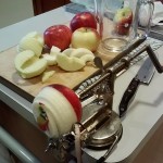 Peeling the apples for Grandma Pat's Crisp