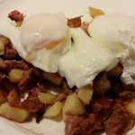Corned Beef Hash with poached eggs.
