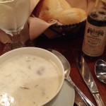 Clam Chowder and fresh baked rolls