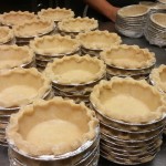 Pies ready for filling at Michele's pies in Norwalk
