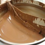 Milk chocolate in the tempering machine