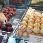 Truffles and creams in the showcase