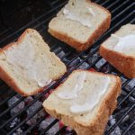 Pound cake toasting on the grill