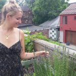 Emily at the herb garden