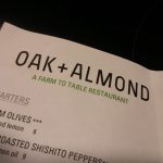 8. The menu at Oak and Almond