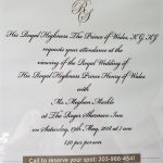  The invitation to the Royal Wedding from the Roger Sherman Inn